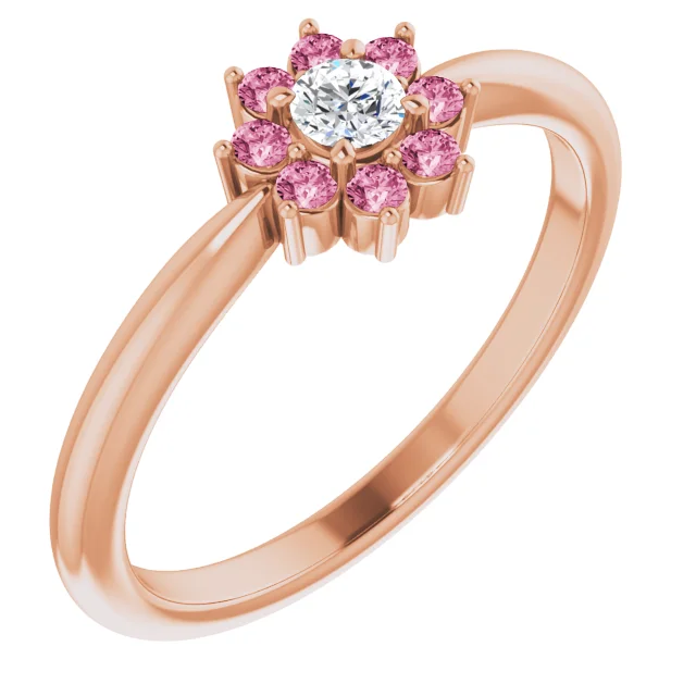 PINK SAPPHIRE/DIAMOND RING