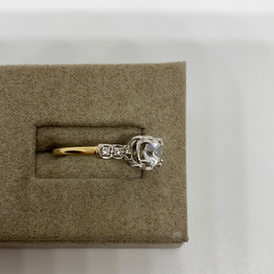 14kt two-tone vintage traditional engagement mounting