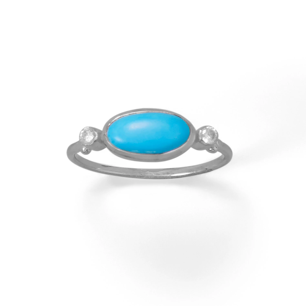 TURQUOISE/CZ RING